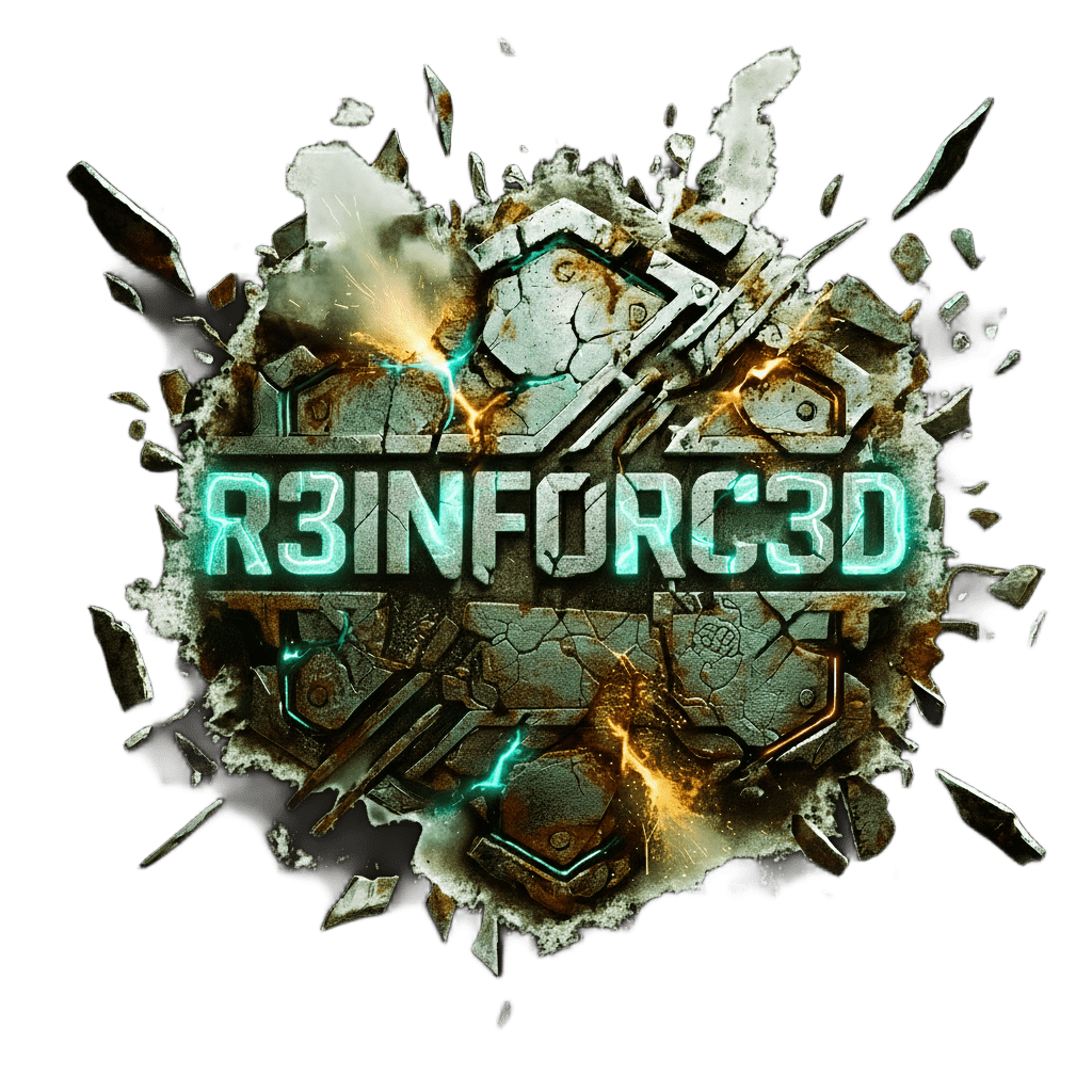 R3INF0RC3D Shattered Armor - Teal cracked armor design on premium streetwear hoodie representing strength through adversity