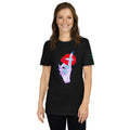 Woman wearing a black t-shirt with a graphic design and text You Don't Know My Story